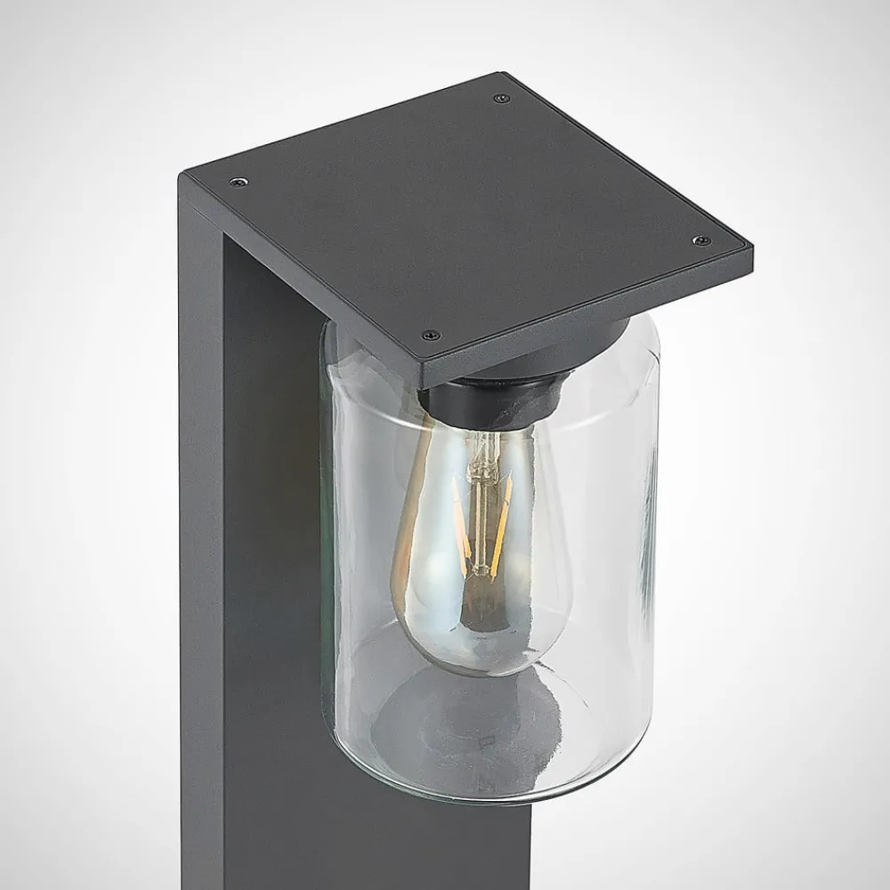 Lucande Terrassebelysning|Gadebelysning > Semka vejlampe, 65 cm, antracit, glas, aluminium
