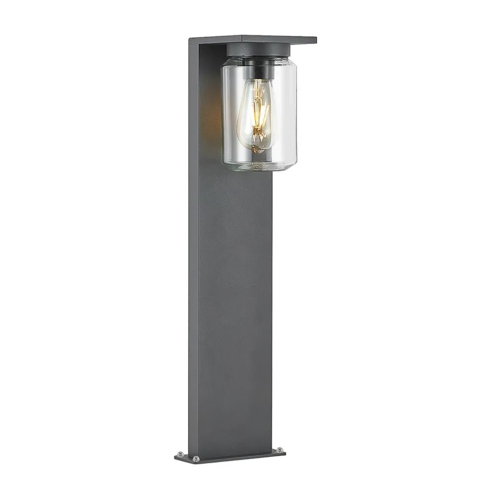 Lucande Terrassebelysning|Gadebelysning > Semka vejlampe, 65 cm, antracit, glas, aluminium
