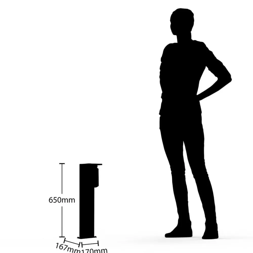 Lucande Terrassebelysning|Gadebelysning > Semka vejlampe, 65 cm, antracit, glas, aluminium