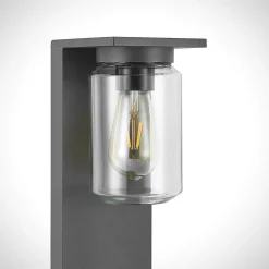 Lucande Terrassebelysning|Gadebelysning > Semka vejlampe, 65 cm, antracit, glas, aluminium