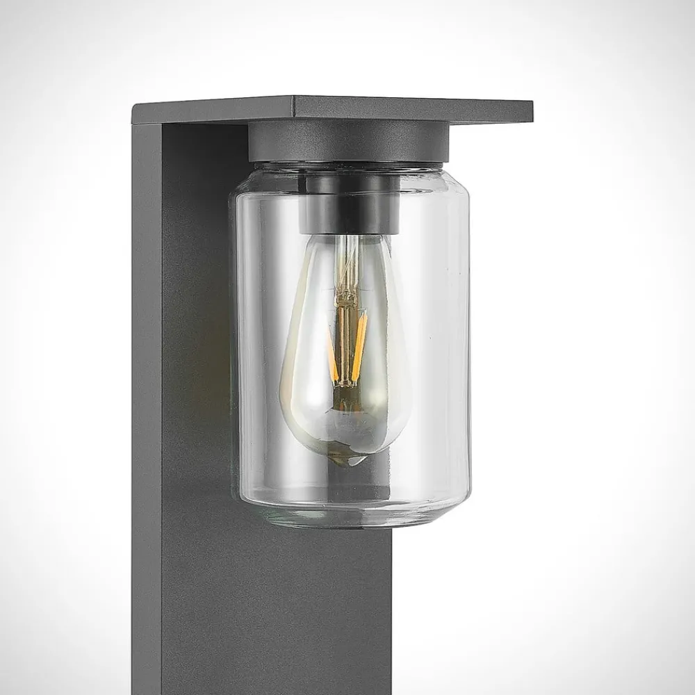 Lucande Terrassebelysning|Gadebelysning > Semka vejlampe, 65 cm, antracit, glas, aluminium