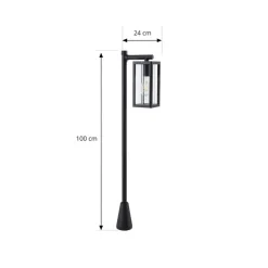Lucande Gadebelysning > Siveta vejlampe, 100 cm høj, sort, E27, IP65