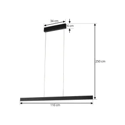 Lucande Pendellamper|Pendellamper > Smart LED-hængelampe Mylosh, sort, CCT, Tuya