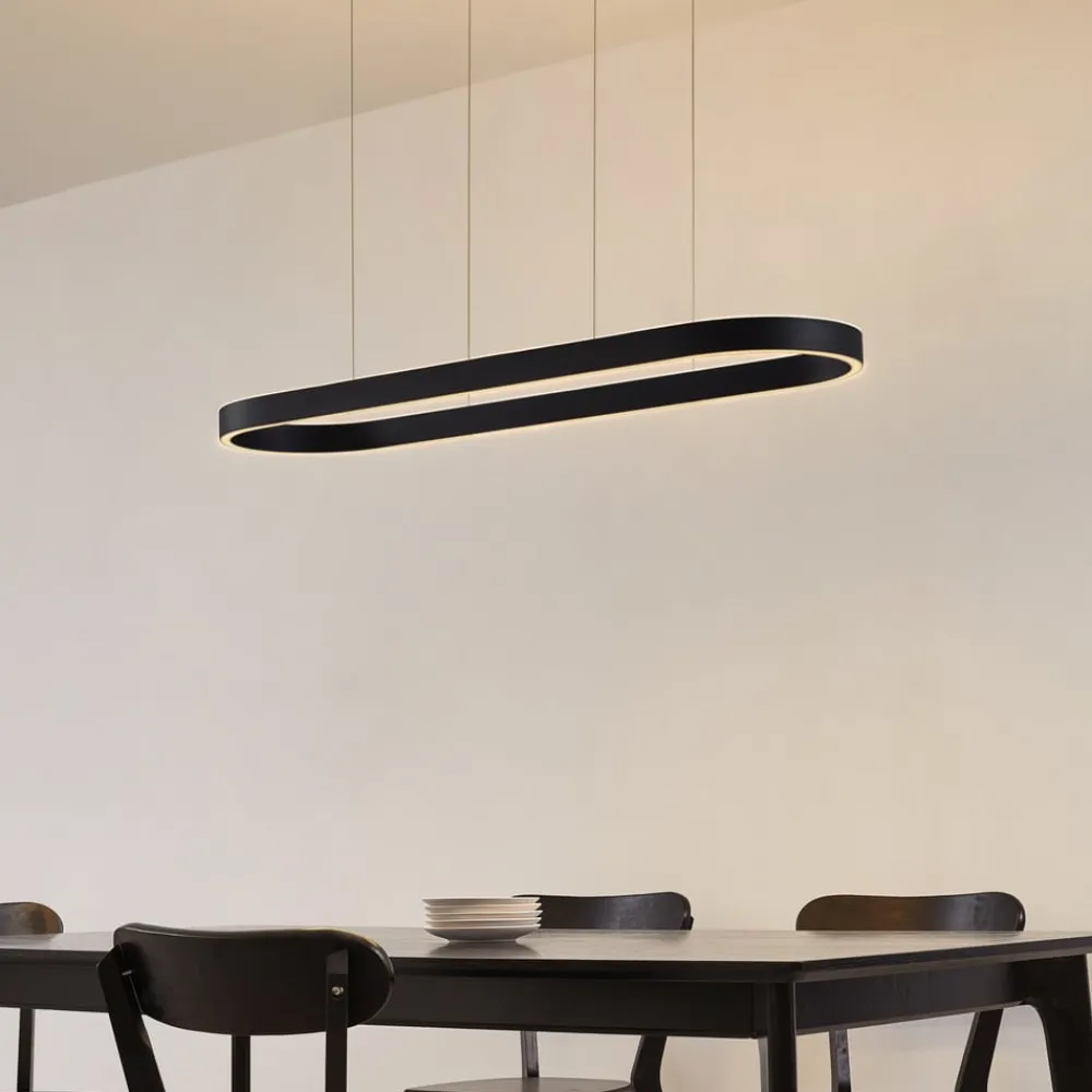 Lucande Pendellamper|Pendellamper > Smart LED-hængelampe Melinay, sort, CCT, Tuya