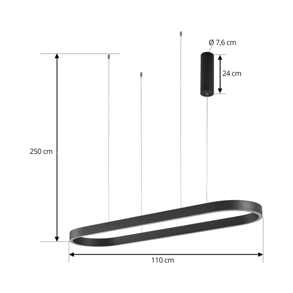 Lucande Pendellamper|Pendellamper > Smart LED-hængelampe Melinay, sort, CCT, Tuya