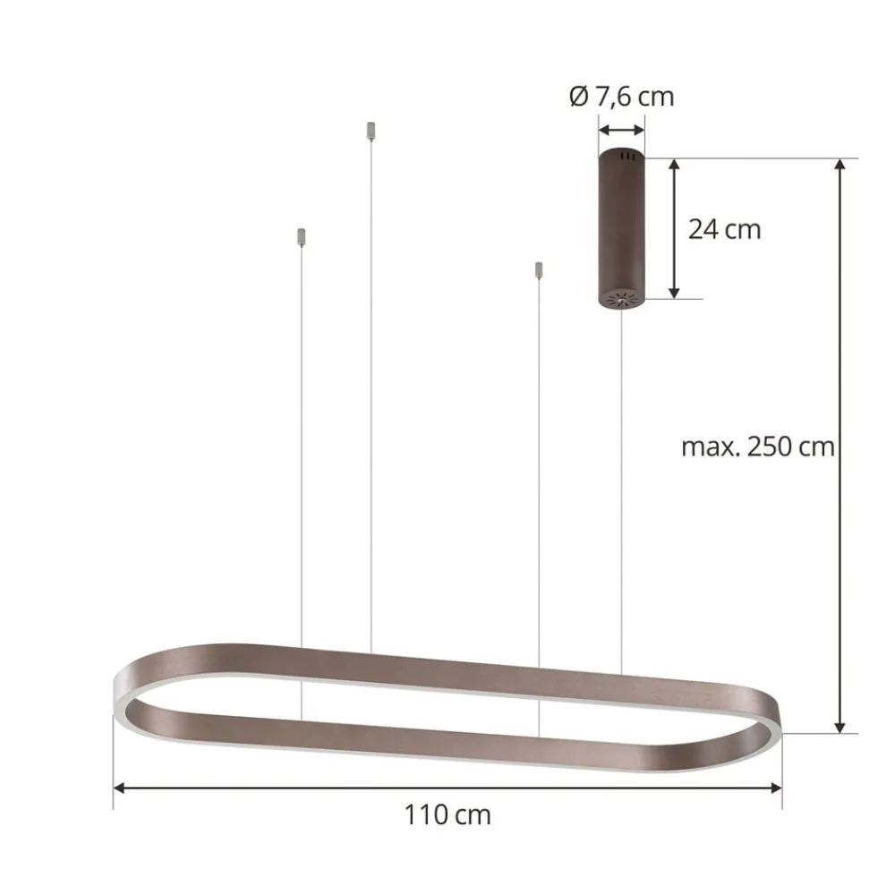 Lucande Pendellamper|Pendellamper > Smart LED-hængelampe Melinay, kaffe, CCT, Tuya