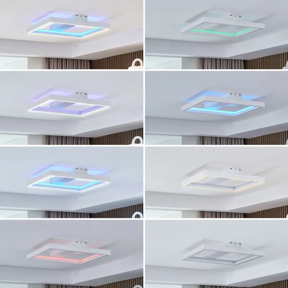 Lucande Loftlamper|Loftlamper > Smart LED-loftslampe Tjado, 50 cm, hvid, RGBW