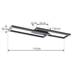 Lucande Loftlamper > Smart LED-loftslampe Tjado 115 cm sort RGB CCT