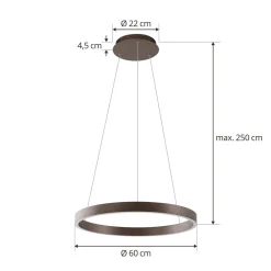 Lucande Pendellamper > Smart LED-pendel Yonam, kaffe, 1-lys, Tuya