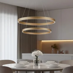 Lucande Pendellamper > Smart LED-pendel Yonam, guld, 2-lys, Tuya