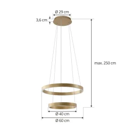 Lucande Pendellamper > Smart LED-pendel Yonam, guld, 2-lys, Tuya