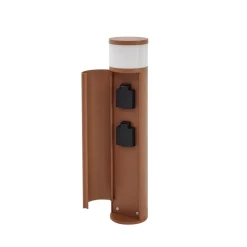 Terrassebelysning|Sokkellamper ^ Lucande sokkellampe Corban, rust, dør, stikkontakter, G9, IP44
