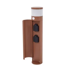 Lucande Gadebelysning Med Sensor|Gadebelysning > sokkellampe Corban, rust, sensor, stikkontakter, IP44