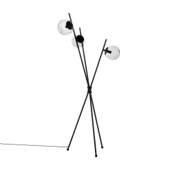 Gulvlamper|Gulvlamper ^ Lucande Sotiana gulvlampe, 3 glaskugler, sort
