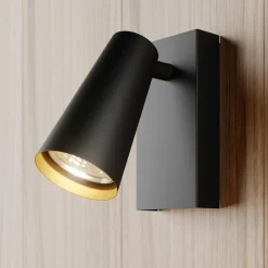 Gang|Loftlamper ^ Lucande spotlight Angelina, sort/guld, metal, 1 lyskilde.