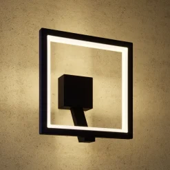 Lucande Væglamper > Square LED-væglampe, antracit, metal, IP65