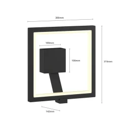 Lucande Væglamper > Square LED-væglampe, antracit, metal, IP65