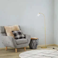 Lucande Gulvlamper|Gulvlamper > Taylan gulvlampe af jern, glasskærm