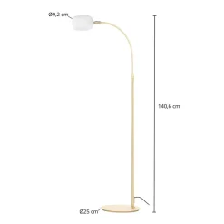 Lucande Gulvlamper|Gulvlamper > Taylan gulvlampe af jern, glasskærm