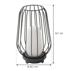 Lucande Terrassebelysning|Bordlamper > terrasselampe Chandan, 32,1 cm, sort, aluminium