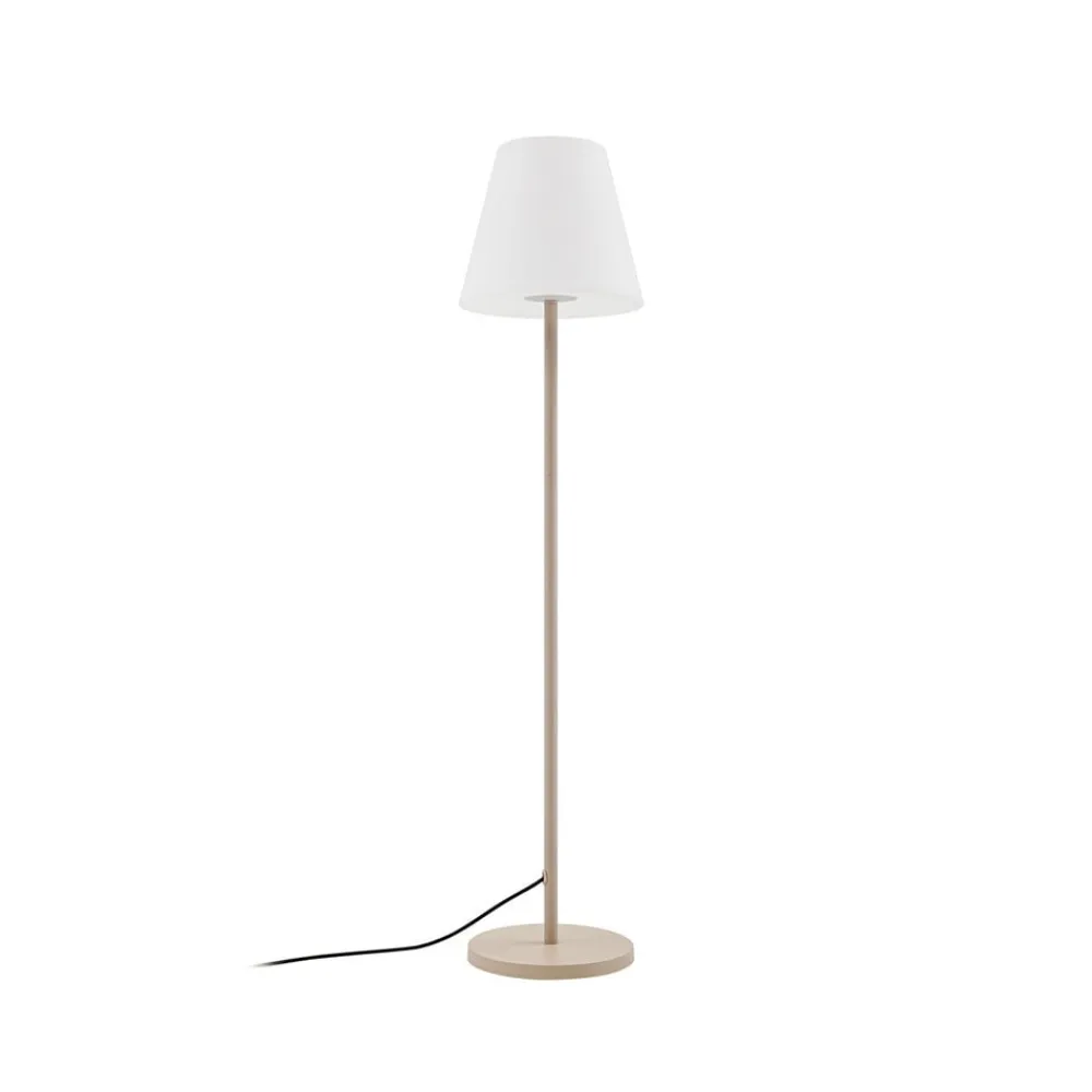Terrassebelysning ^ Lucande terrasselampe Jaimy, beige, metal, 150 cm, E27