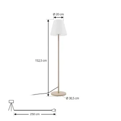 Terrassebelysning ^ Lucande terrasselampe Jaimy, beige, metal, 150 cm, E27