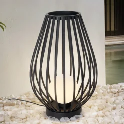 Lucande Terrassebelysning > terrasselampe Marrin, sort, metal, Ø 46cm