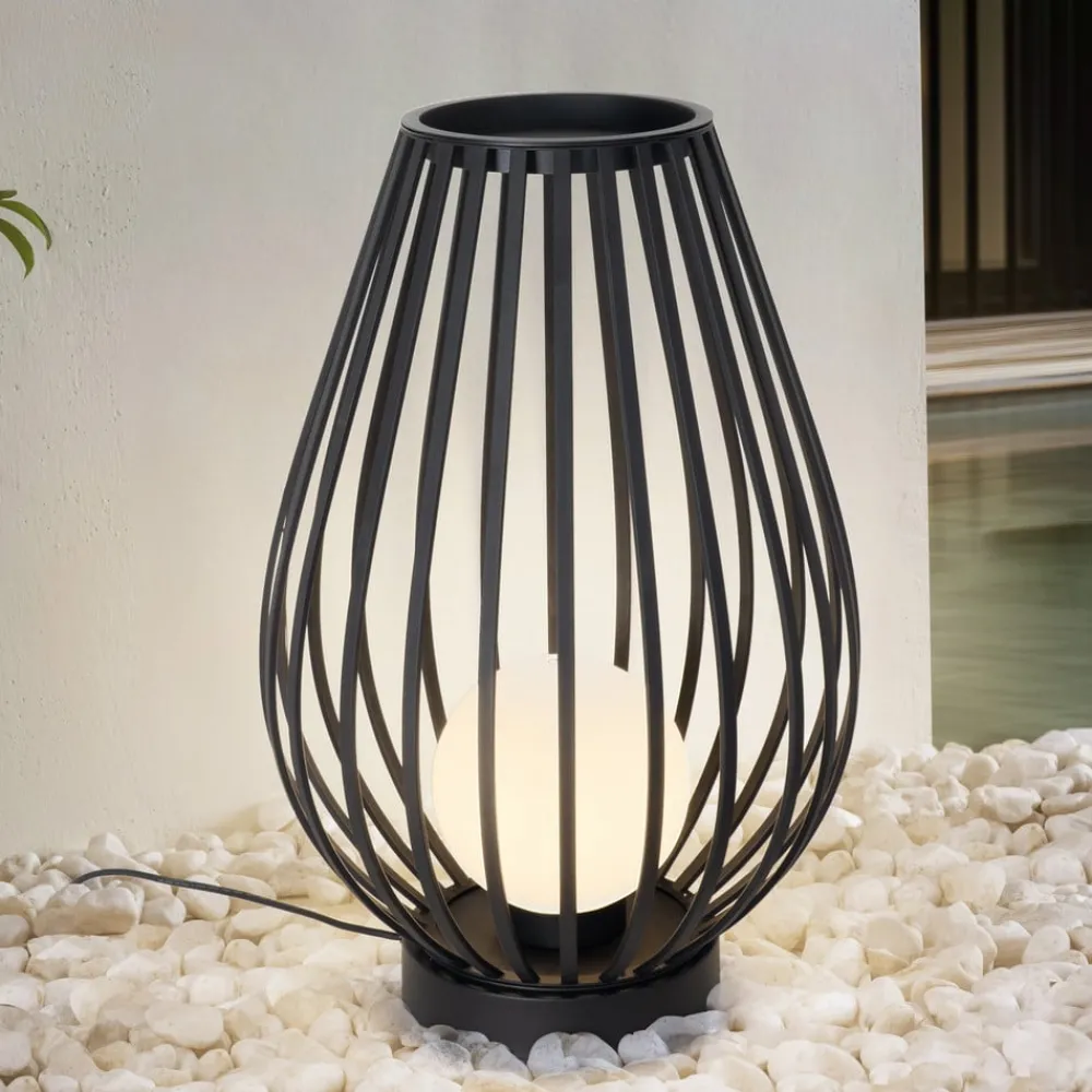 Lucande Terrassebelysning > terrasselampe Marrin, sort, metal, Ø 46cm