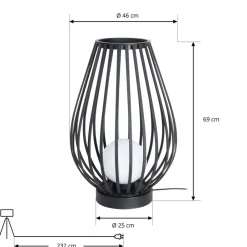 Lucande Terrassebelysning > terrasselampe Marrin, sort, metal, Ø 46cm