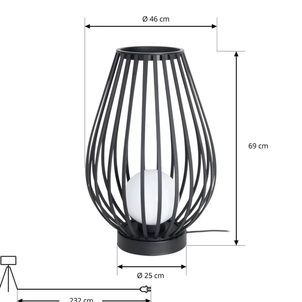 Lucande Terrassebelysning > terrasselampe Marrin, sort, metal, Ø 46cm