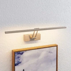 Væglamper|Væglamper ^ Lucande Thibaud LED-gallerilampe, nikkel, 51,4 cm