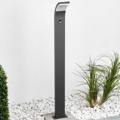 Gadebelysning Med Sensor|Gadebelysning ^ Lucande Timm LED-vejlampe, sensor, 100 cm, antracit, IP54