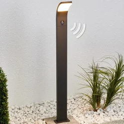 Gadebelysning Med Sensor|Gadebelysning ^ Lucande Timm LED-vejlampe, sensor, 100 cm, antracit, IP54