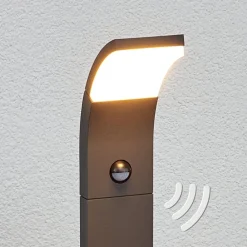 Gadebelysning Med Sensor|Gadebelysning ^ Lucande Timm LED-vejlampe, sensor, 100 cm, antracit, IP54