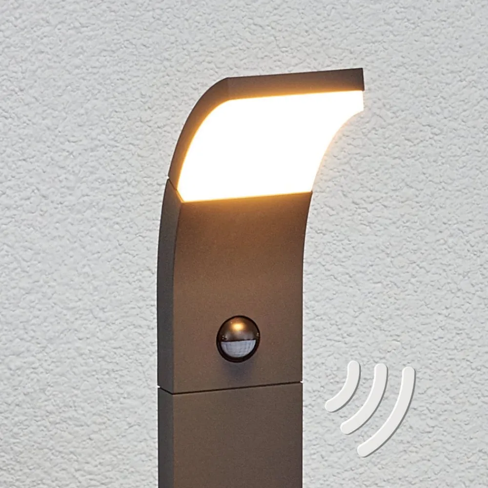 Gadebelysning Med Sensor|Gadebelysning ^ Lucande Timm LED-vejlampe, sensor, 100 cm, antracit, IP54