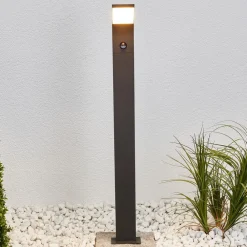 Gadebelysning Med Sensor|Gadebelysning ^ Lucande Timm LED-vejlampe, sensor, 100 cm, antracit, IP54