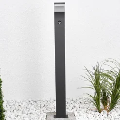 Gadebelysning Med Sensor|Gadebelysning ^ Lucande Timm LED-vejlampe, sensor, 100 cm, antracit, IP54