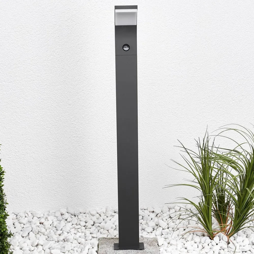 Gadebelysning Med Sensor|Gadebelysning ^ Lucande Timm LED-vejlampe, sensor, 100 cm, antracit, IP54
