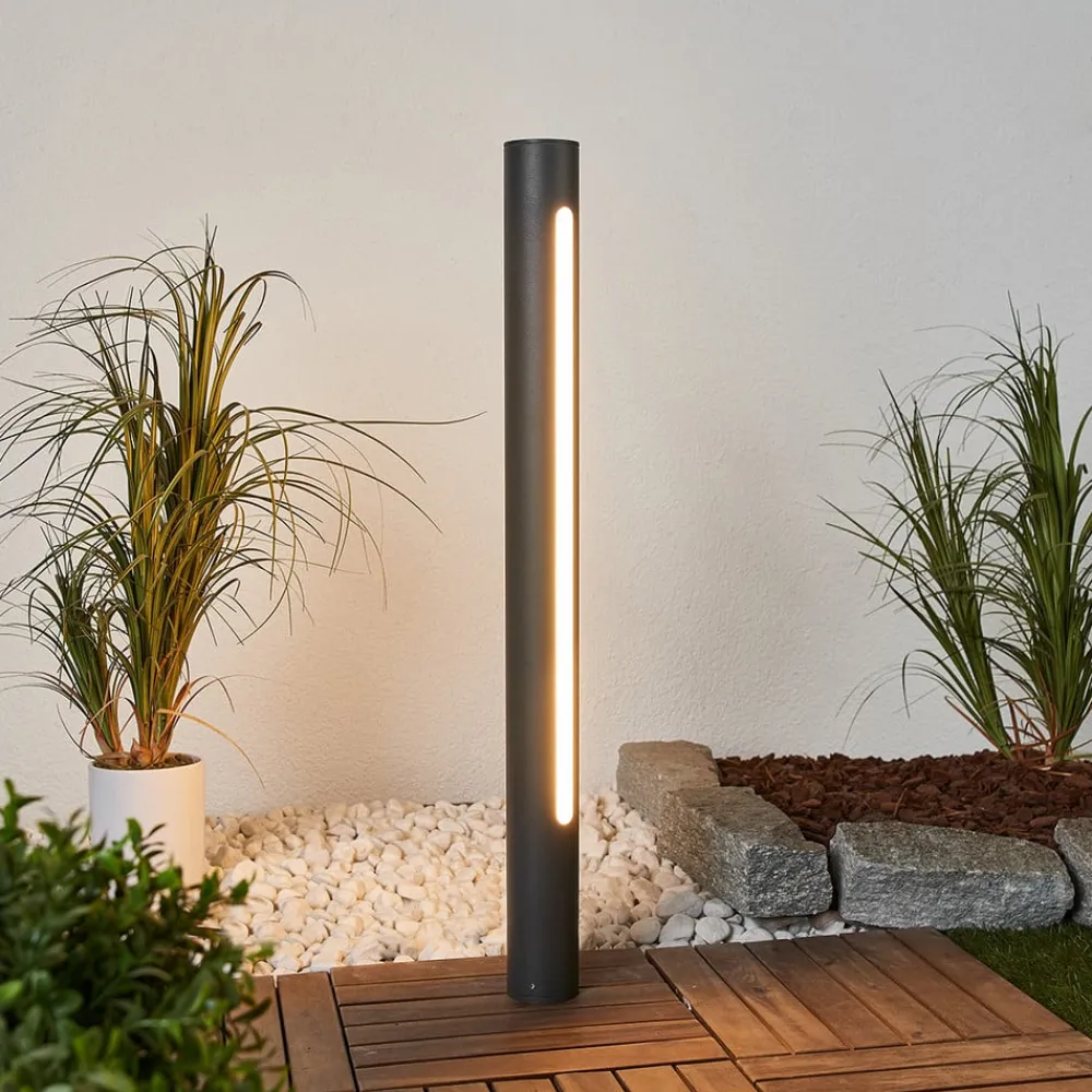 Lucande Gadebelysning > Tomas LED-vejlampe, 75 cm, mørkegrå, IP54