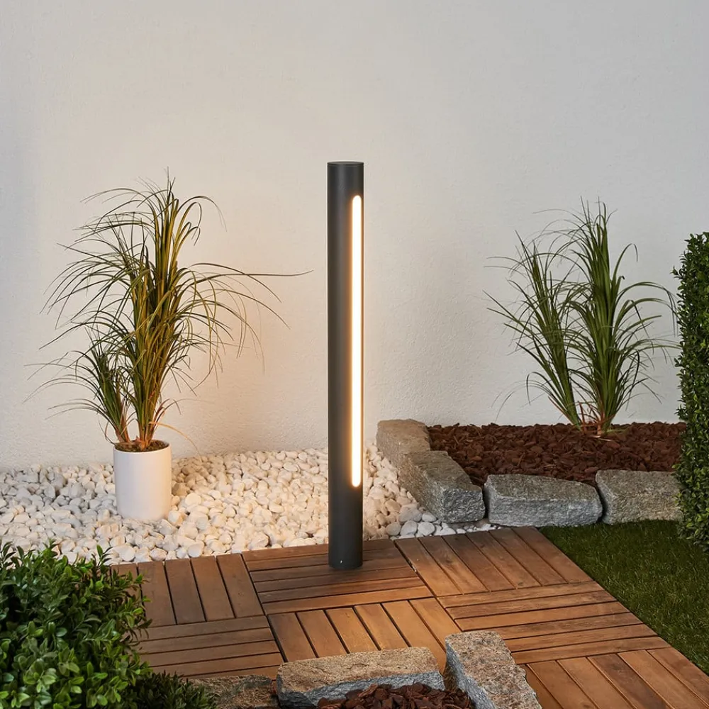 Lucande Gadebelysning > Tomas LED-vejlampe, 75 cm, mørkegrå, IP54