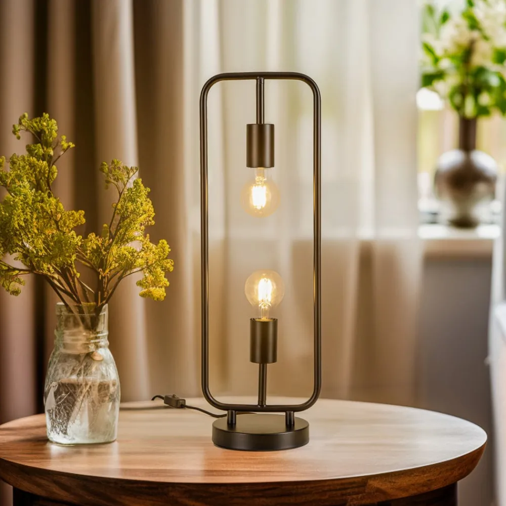 Lucande Bordlamper > Tornike bordlampe, 2 lyskilder, jern