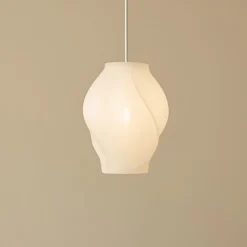 Lucande Pendellamper|Pendellamper > Tovina hængelampe, tekstil, hvid, Ø35cm