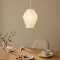 Lucande Pendellamper|Pendellamper > Tovina hængelampe, tekstil, hvid, Ø35cm