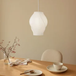 Lucande Pendellamper|Pendellamper > Tovina hængelampe, tekstil, hvid, Ø35cm