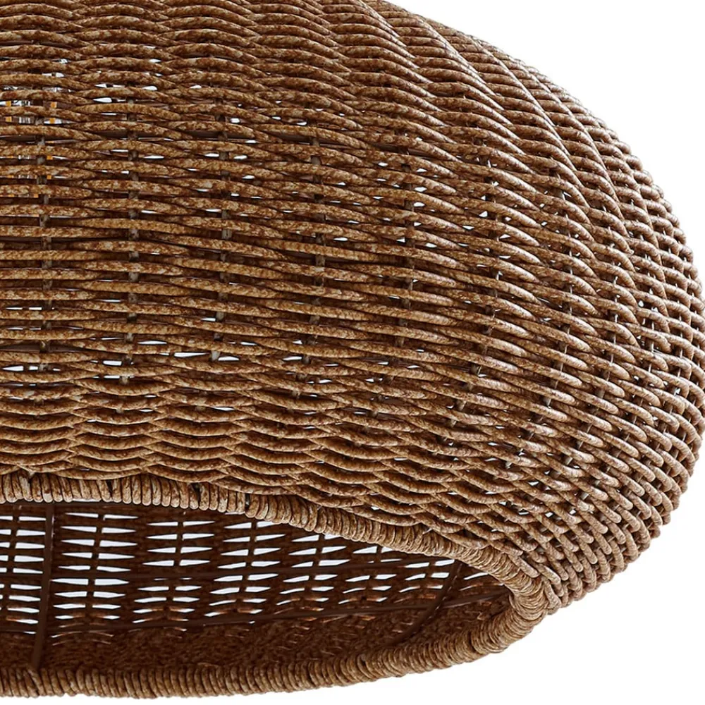 Terrassebelysning ^ Lucande udendørs gulvlampe Taniola, beige, rattan, 195 cm, IP44