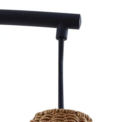 Terrassebelysning ^ Lucande udendørs gulvlampe Taniola, beige, rattan, 195 cm, IP44