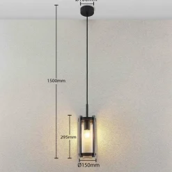 Lucande Udendørs Pendellamper > udendørs hængelampe Brienne, antracit, aluminium, Ø 15cm