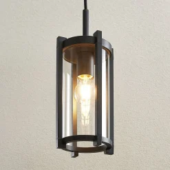 Lucande Udendørs Pendellamper > udendørs hængelampe Brienne, antracit, aluminium, Ø 15cm