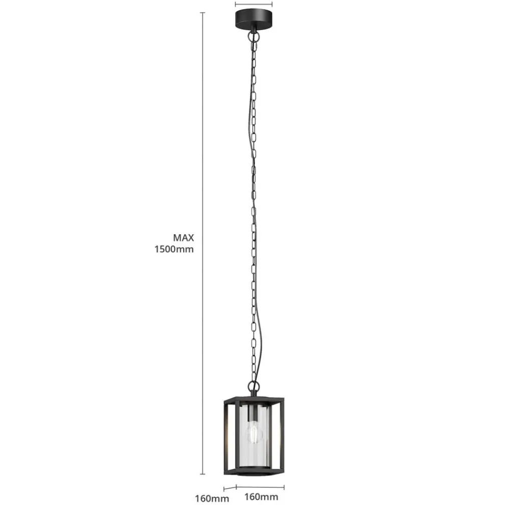 Lucande Udendørs Pendellamper|Terrassebelysning > udendørs hængelampe Ferda, 25 cm, antracit, IP44