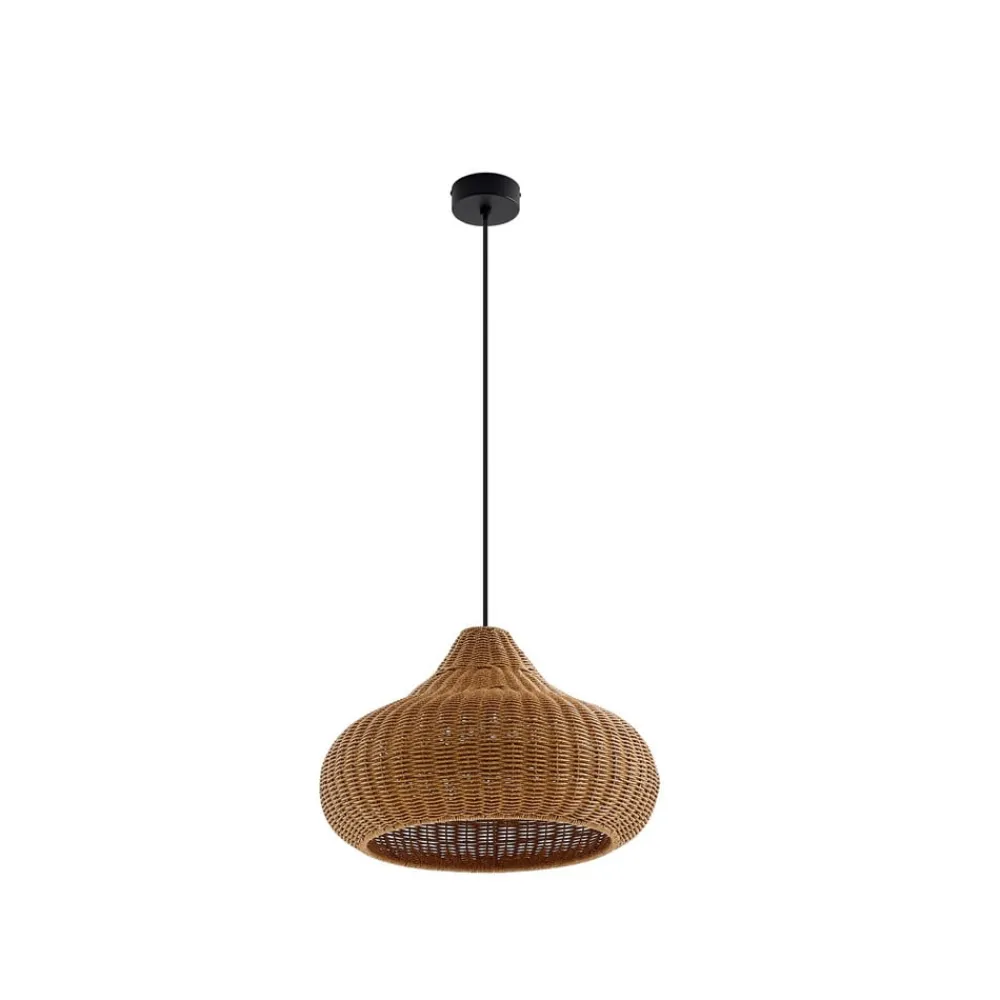 Lucande Terrassebelysning|Udendørs Pendellamper > udendørs hængelampe Taniola, 1 lyskilde, beige, rattan, IP44